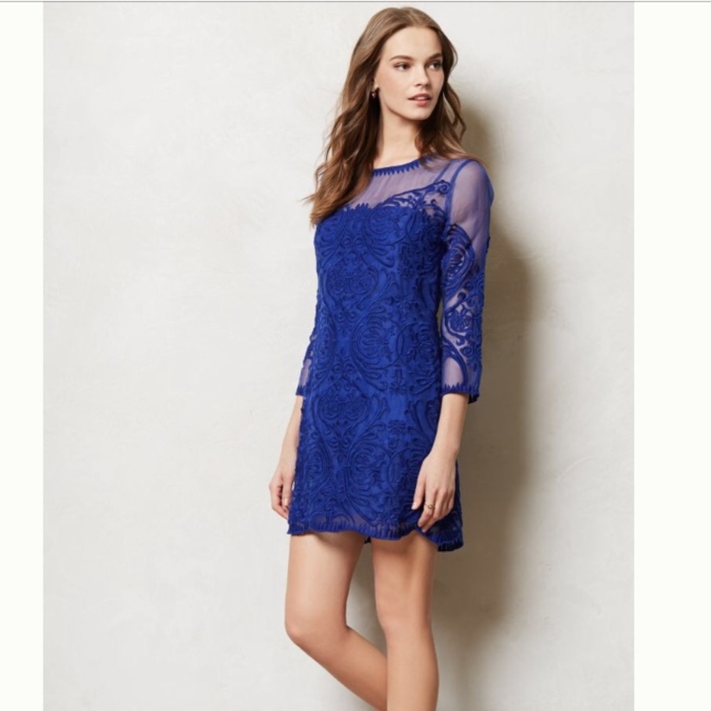 Anthropologie Baraschi Rosebery Shift Dress Blue 2